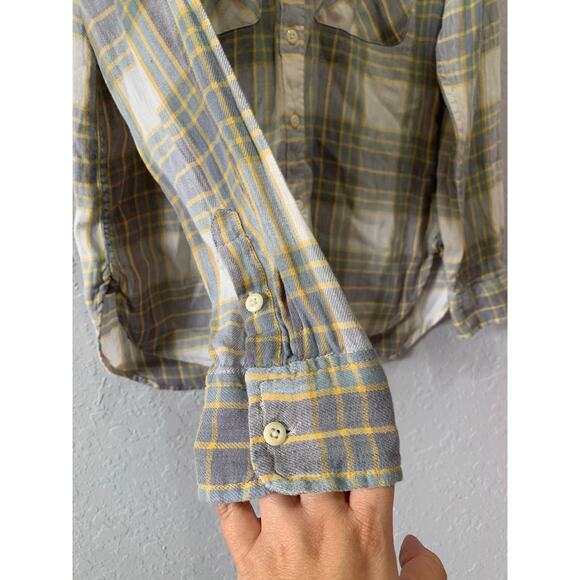 Denim and Supply Ralph Lauren Women's Button Down Plaid Shirt Sz M Linen Blend - Picture 4 of 8